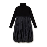 Little Creative Factory Black Balloon Turtleneck Dress