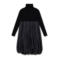 Little Creative Factory Black Balloon Turtleneck Dress