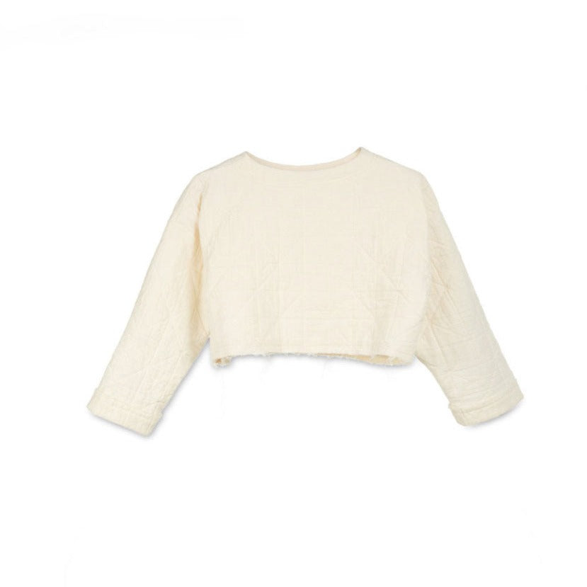 Little Creative Factory Off White Quilted Crop Top