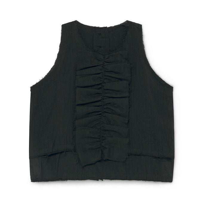 Little Creative Factory Black Muslin Ruffle Sun Top