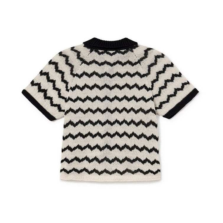 Little Creative Factory Black Wavy Knit Shirt
