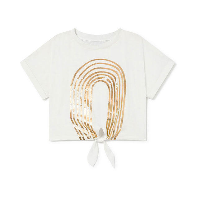 Little Creative Factory White Soft Rainbow Crop T-Shirt