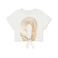 Little Creative Factory White Soft Rainbow Crop T-Shirt
