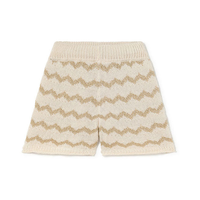 Little Creative Factory Gold Wavy Knit Shorts