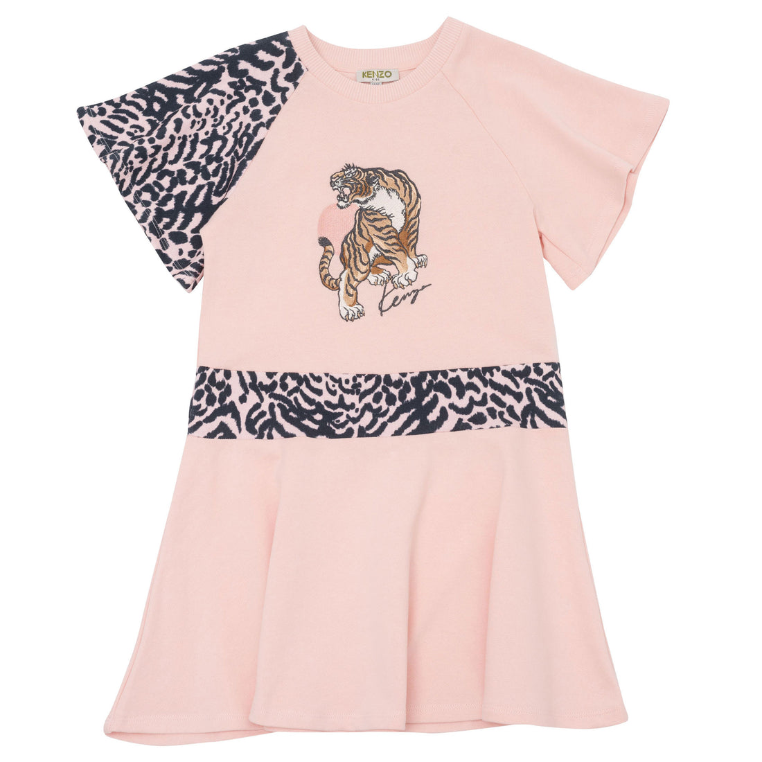Kenzo Pink Leopard Detail Dress