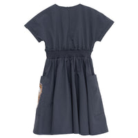 Kenzo Black Tiger Embroidered Waisted Dress
