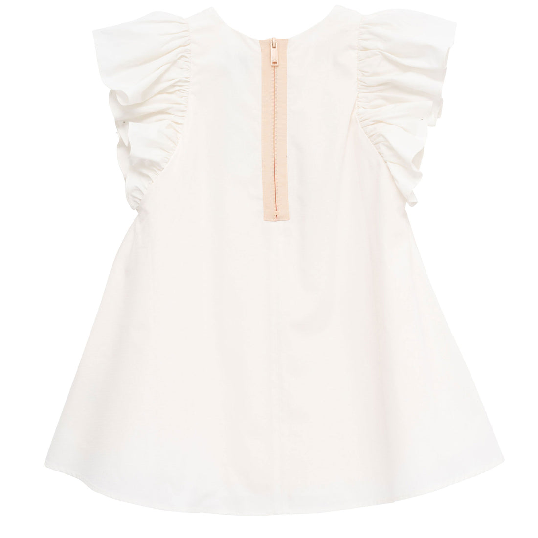 Kenzo White Ruffle Sleeve Parrot Dress