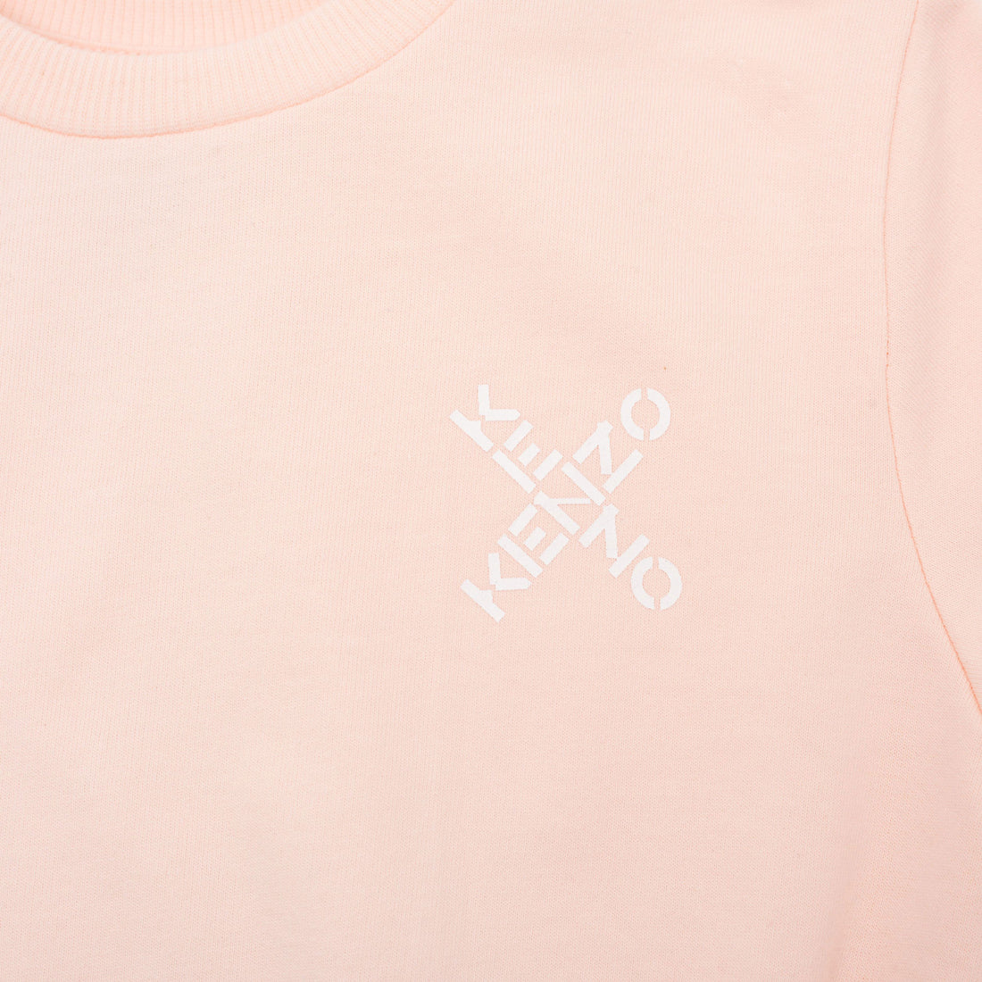 Kenzo Light Pink Fleece Criss Cross Logo Dress