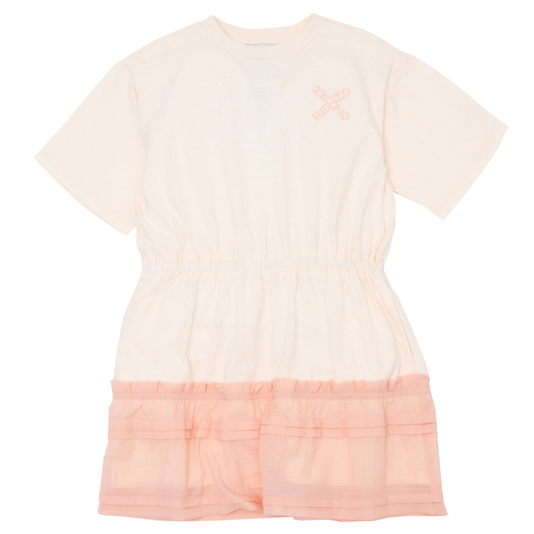 Kenzo Cream Waisted two-tone Dress