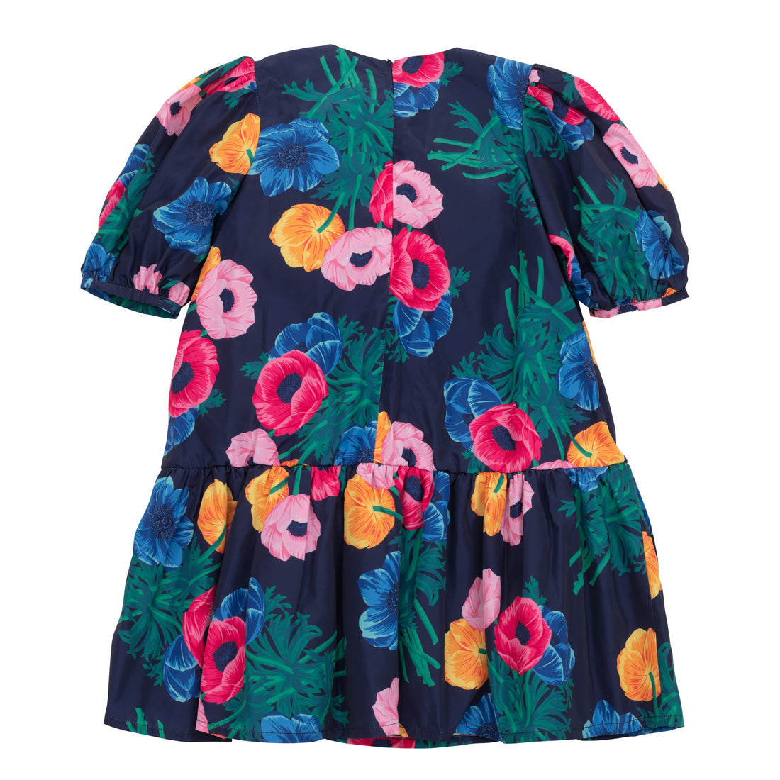 Kenzo Electric Blue Flowers Print Short Sleeve Dress