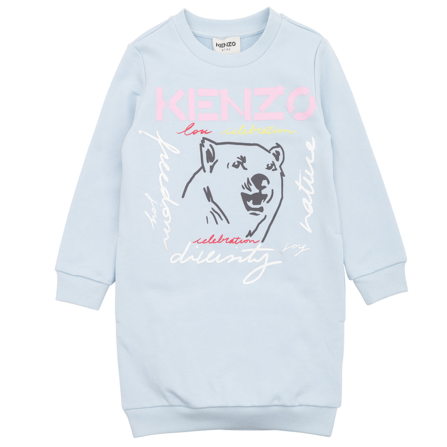 Kenzo Pale Blue Sweatshirt Dress