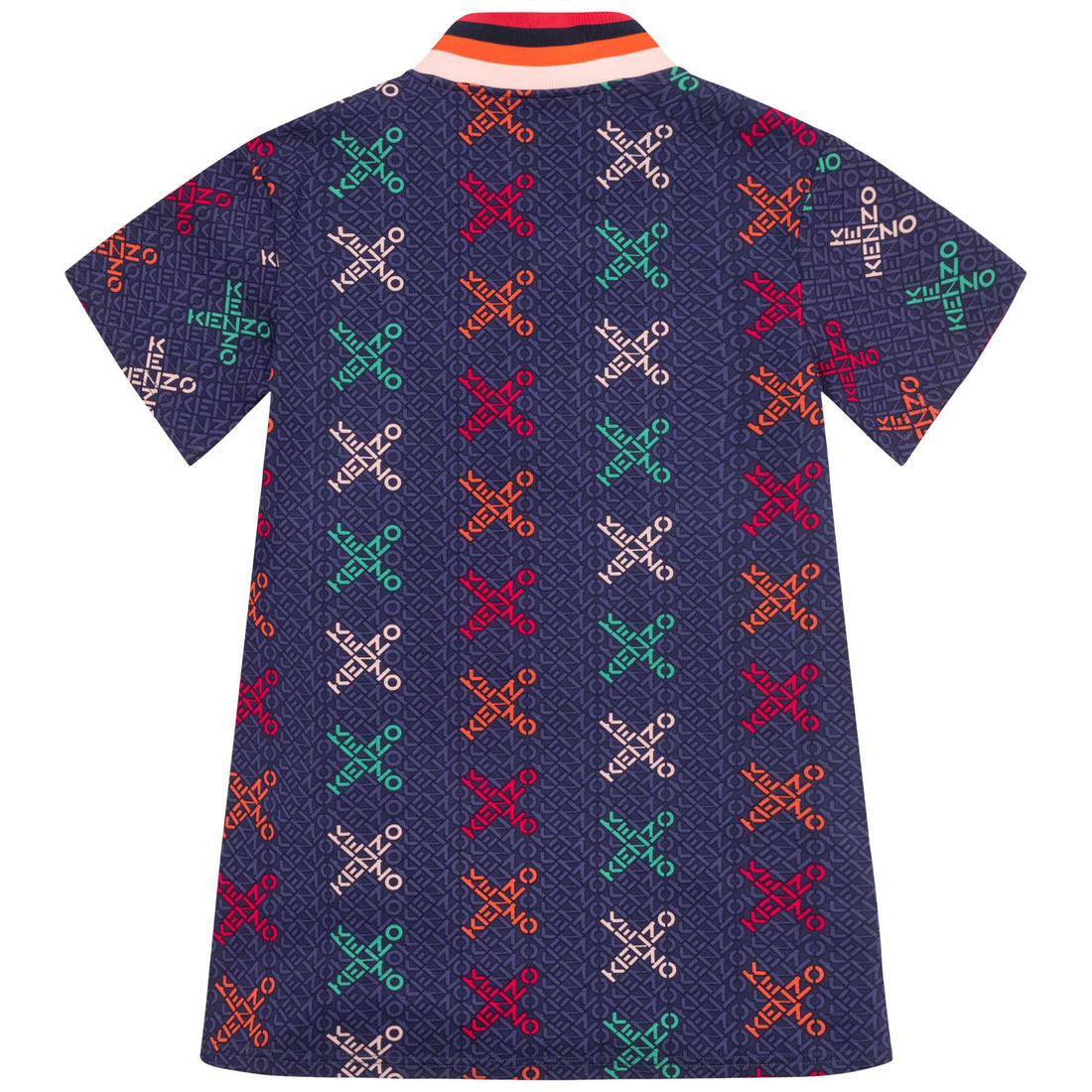 Kenzo Electric Blue Cross logo Print Dress