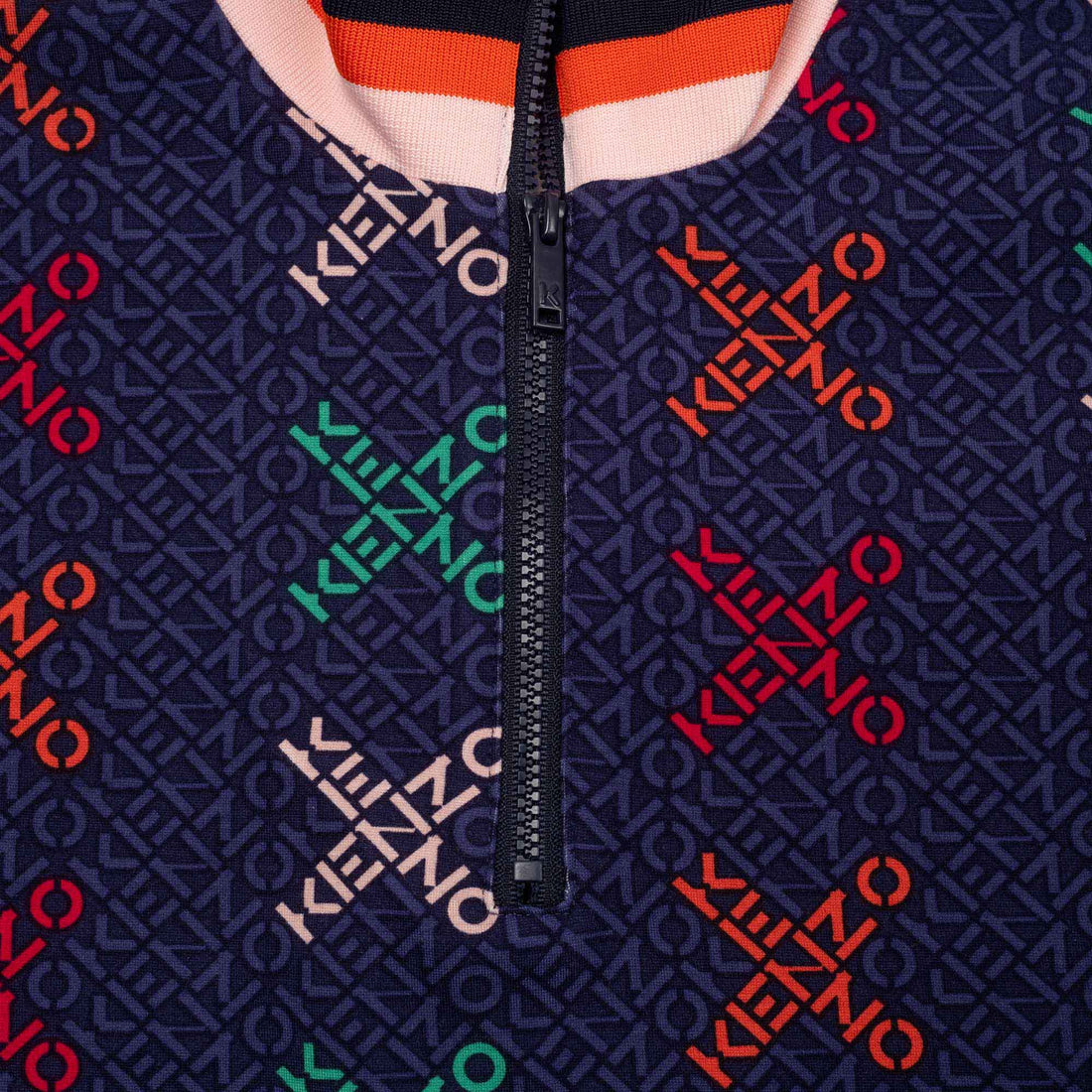 Kenzo Electric Blue Cross logo Print Dress