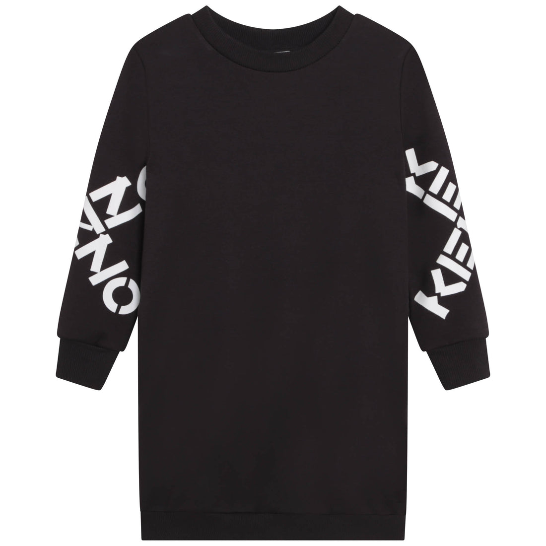 Kenzo Dark Grey Cross Logo Sleeves Dress