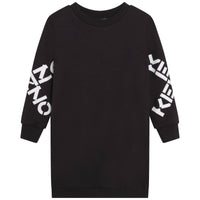 Kenzo Dark Grey Cross Logo Sleeves Dress