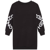 Kenzo Dark Grey Cross Logo Sleeves Dress
