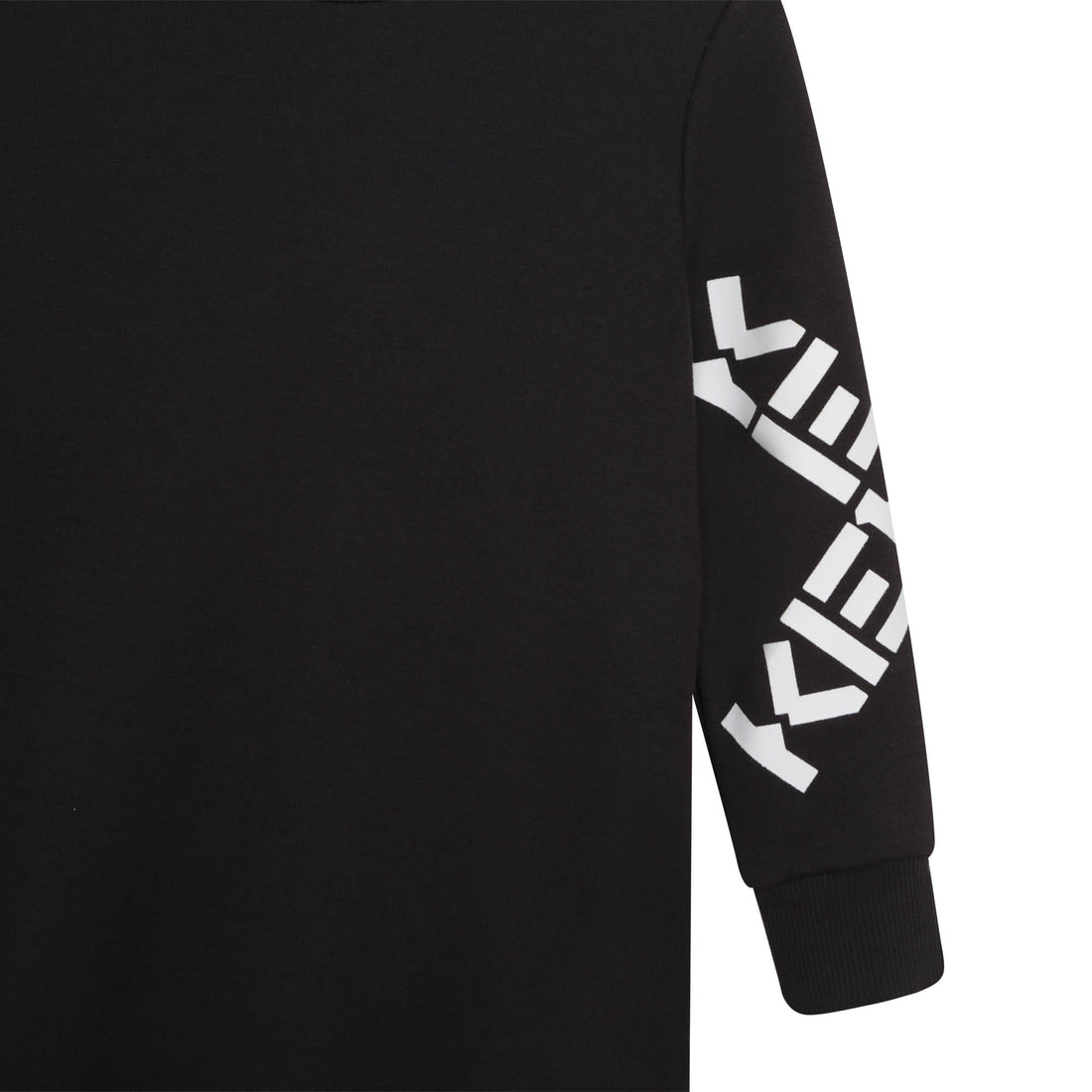 Kenzo Dark Grey Cross Logo Sleeves Dress