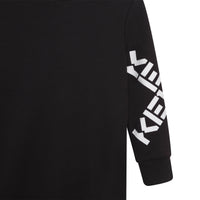Kenzo Dark Grey Cross Logo Sleeves Dress