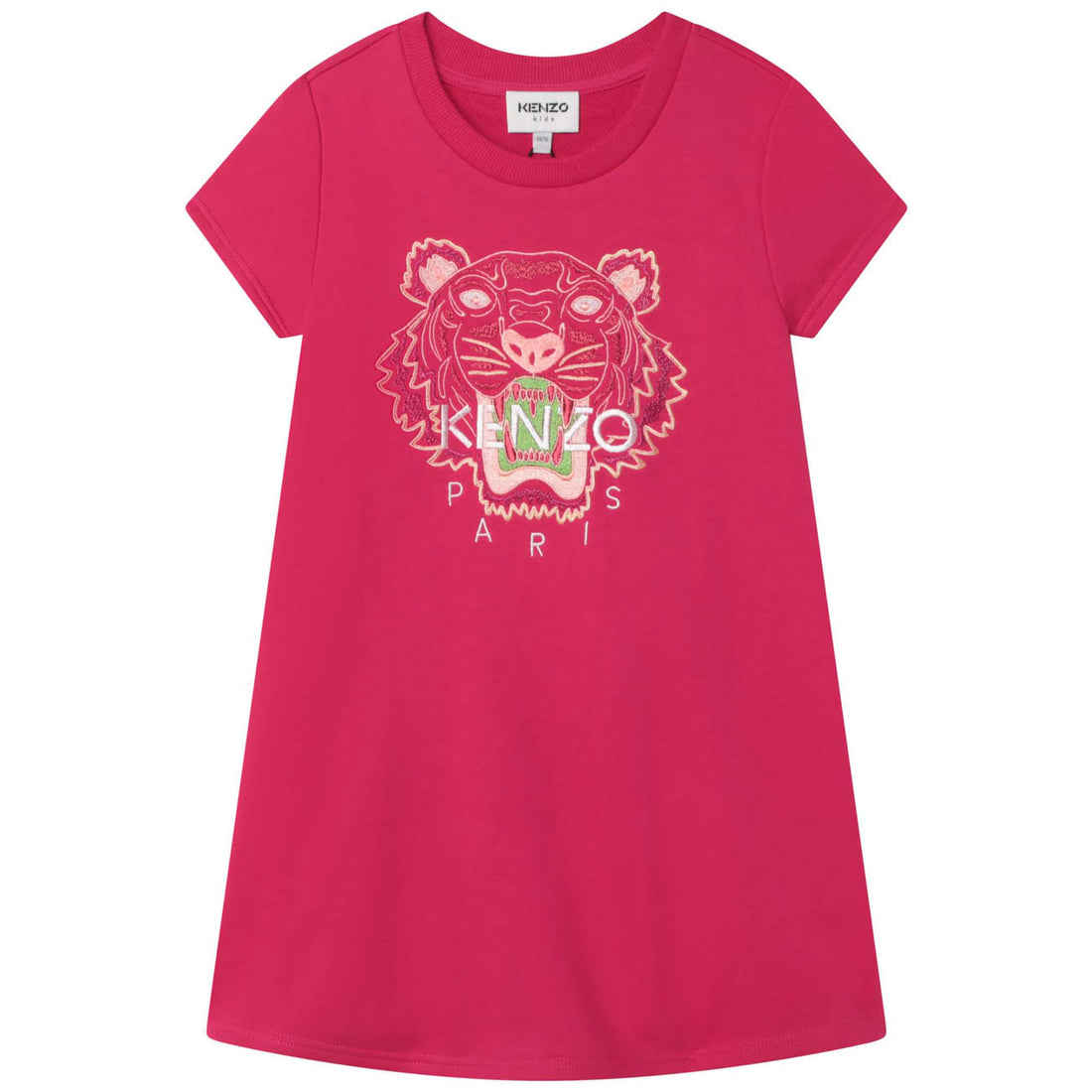 Kenzo Pink Basic Tiger Fleece Pocket Dress