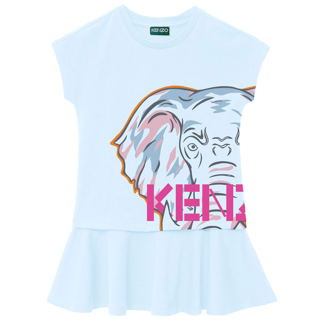 Kenzo Pale Blue Elephant Two In One Dress