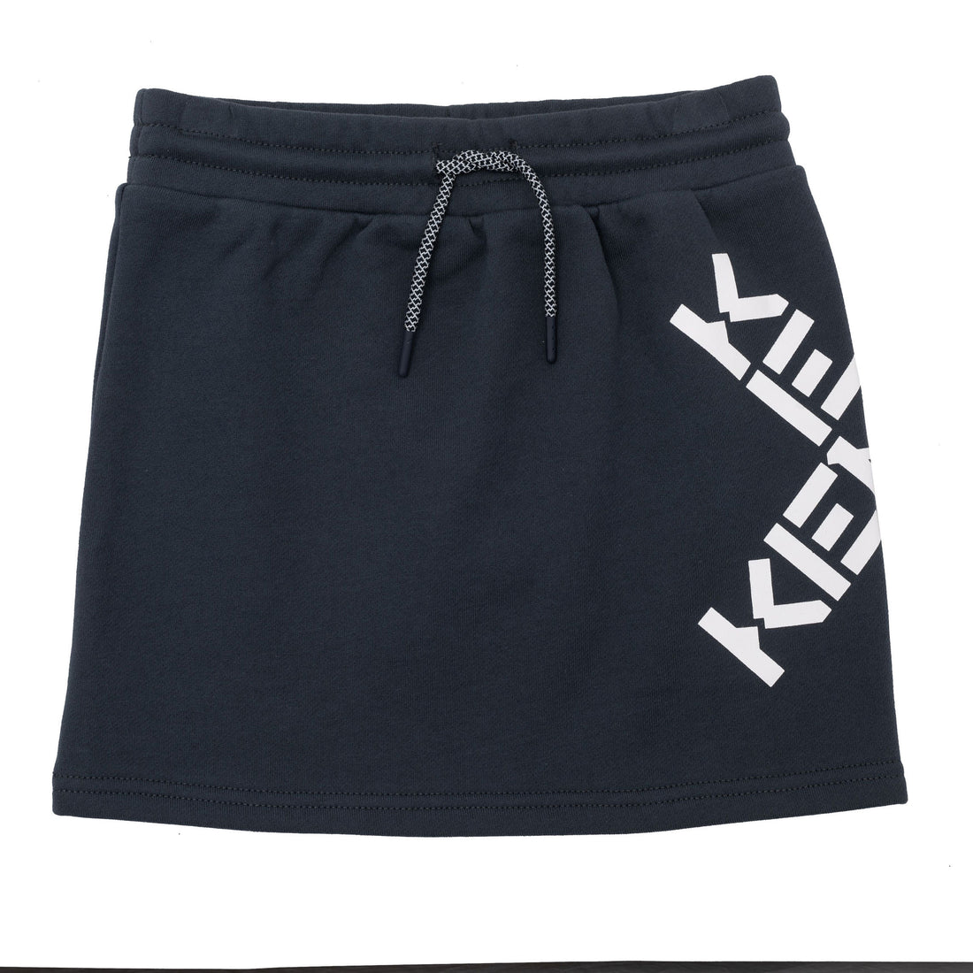 Kenzo Black Fleece Criss Cross Logo Skirt