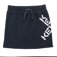 Kenzo Black Fleece Criss Cross Logo Skirt