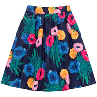 Kenzo Electric Blue Flowers Print Maxi Skirt