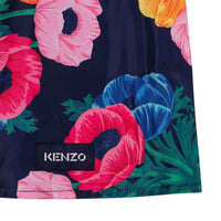 Kenzo Electric Blue Flowers Print Maxi Skirt