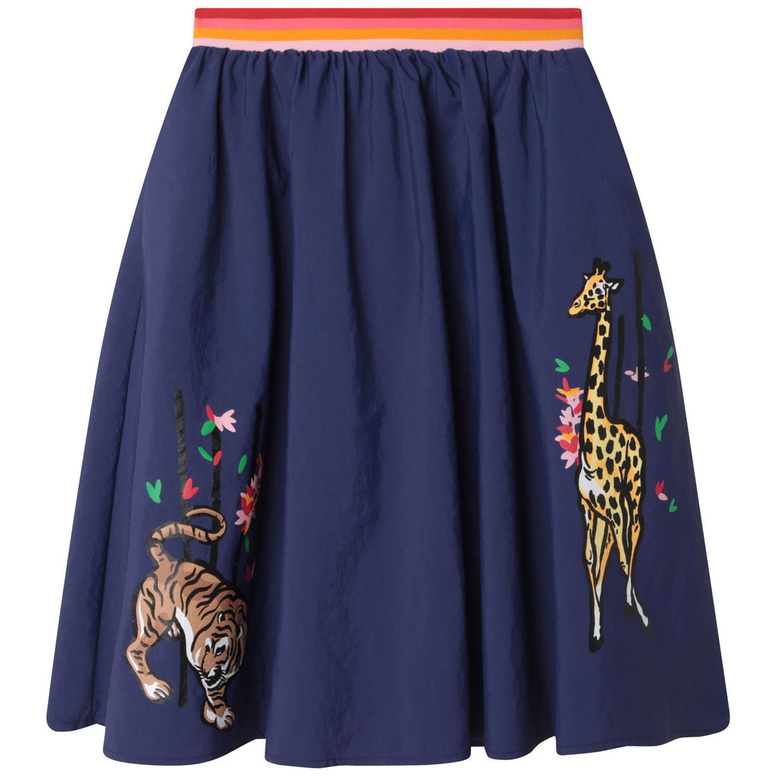 Kenzo Blue Printed Flared Skirt