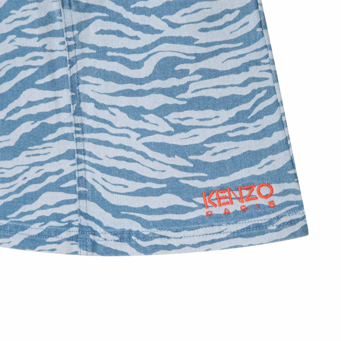 Kenzo Pale Blue Printed Denim Skirt