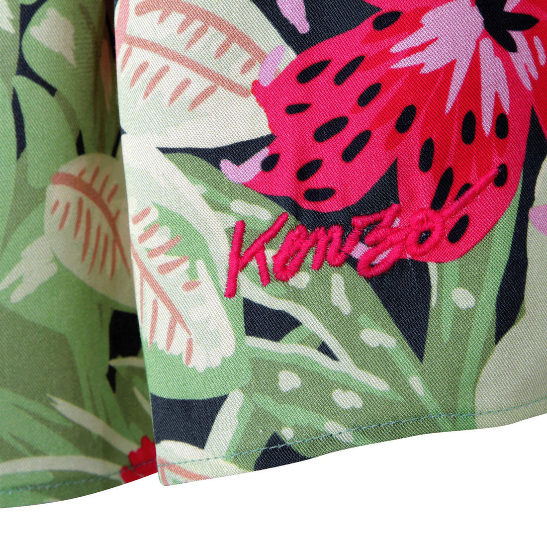 Kenzo Dark Green Forest Print Tencel Flared Skirt