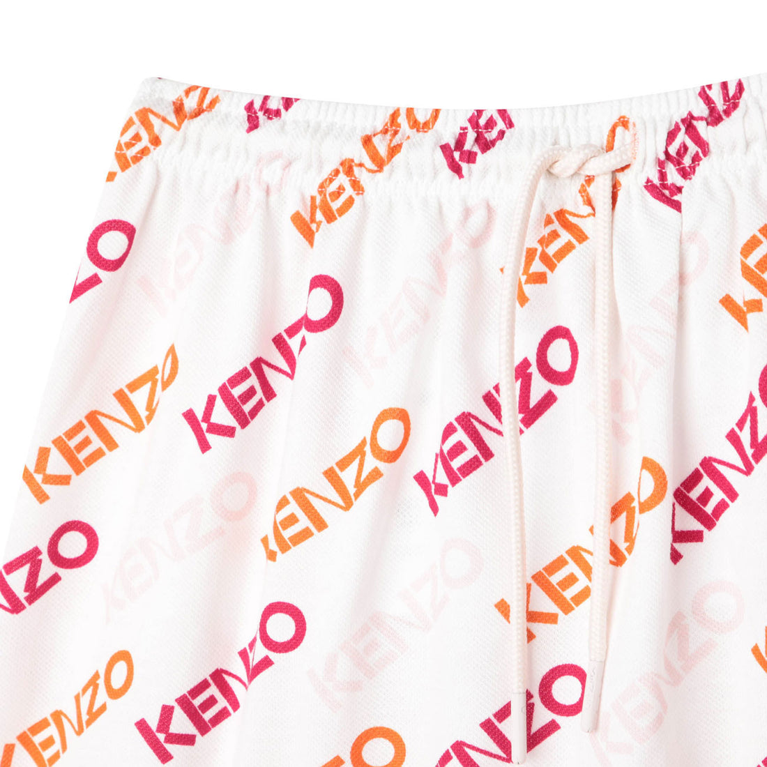 Kenzo White Cotton Pique Logo Skirt
