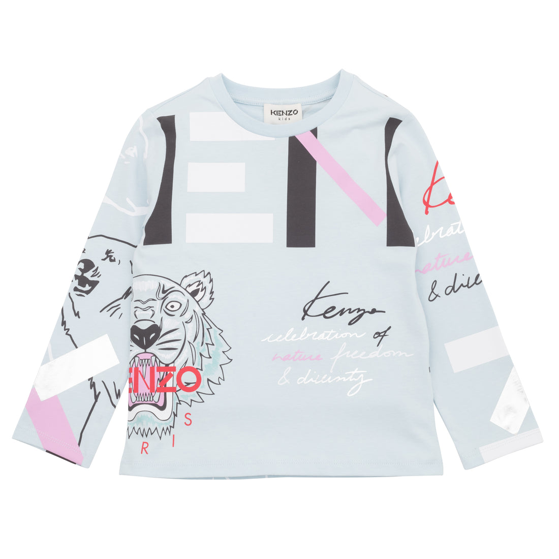 Kenzo Pale Blue Printed Tee