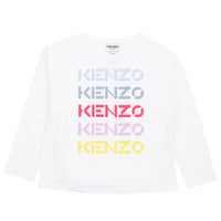 Kenzo White Multi Logo Long Sleeve Tee