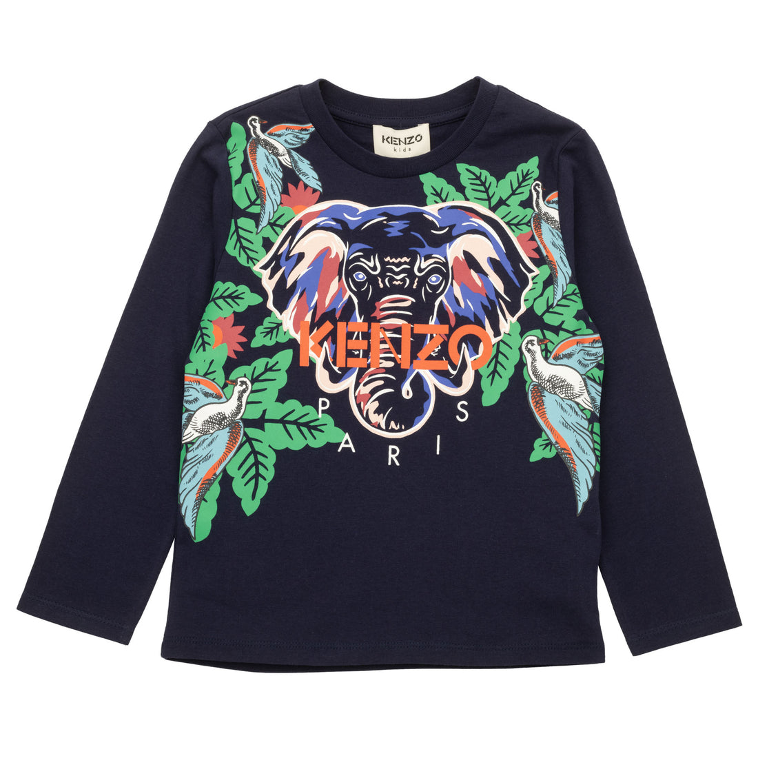 Kenzo Electric Blue Elephant Long Sleeve Tee
