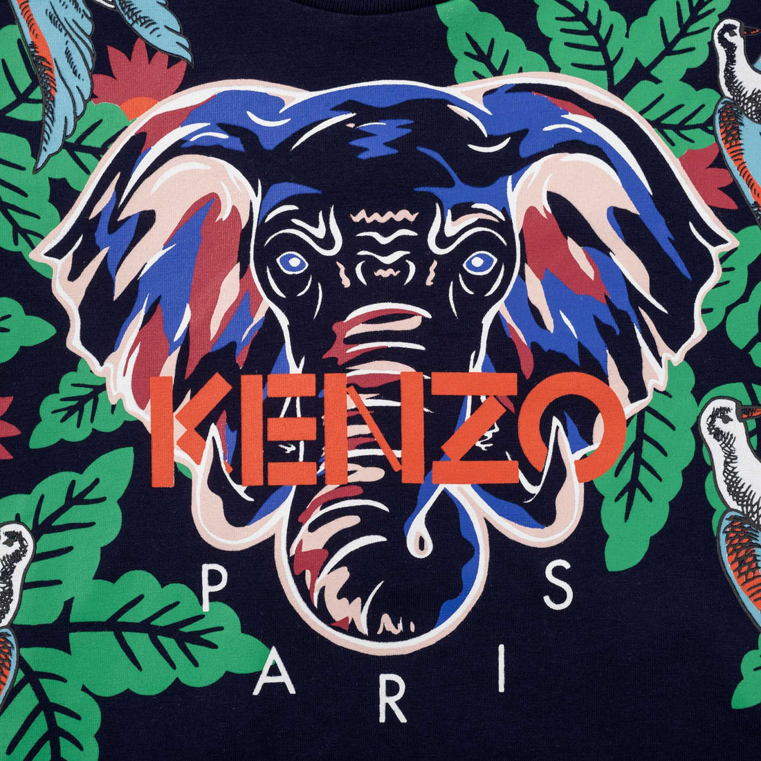 Kenzo Electric Blue Elephant Long Sleeve Tee