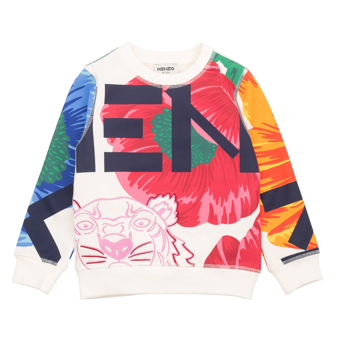 Kenzo Off White Maxi Floral Print Pullover