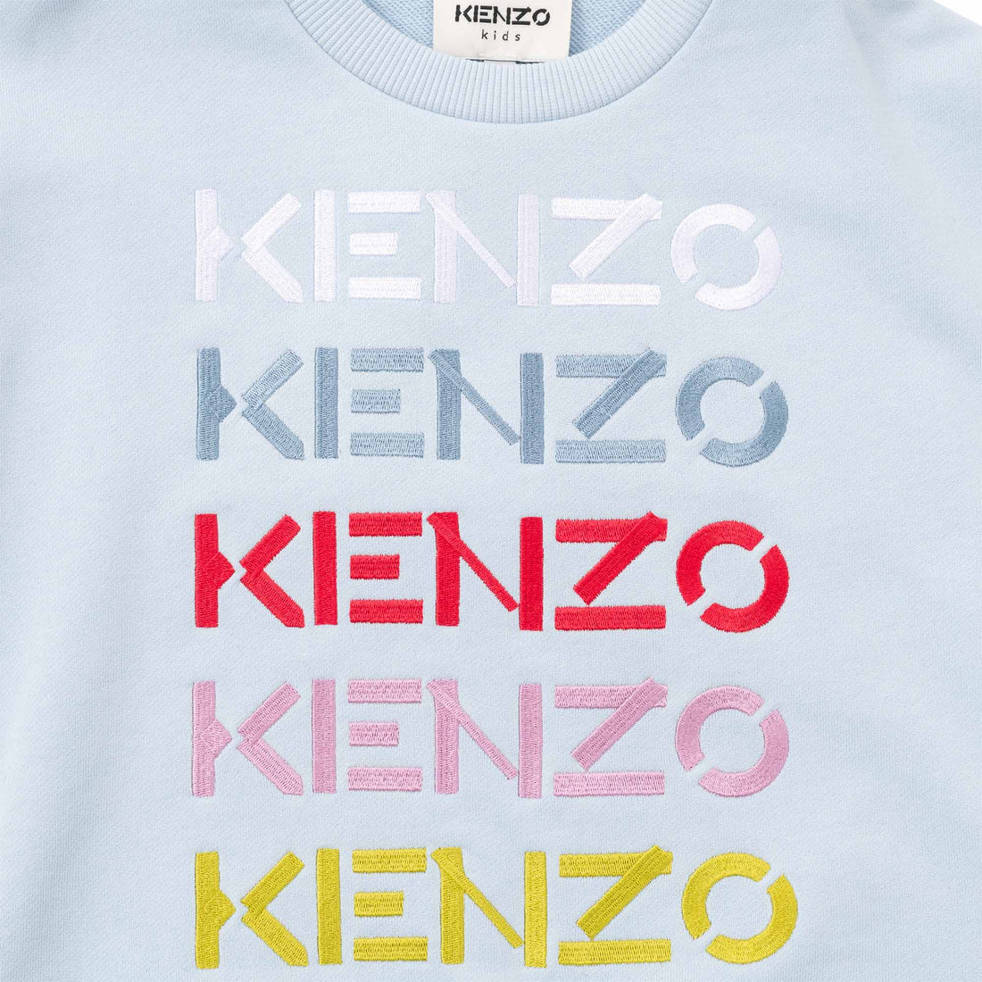 Kenzo Pale Blue Multi Logo Pulloever