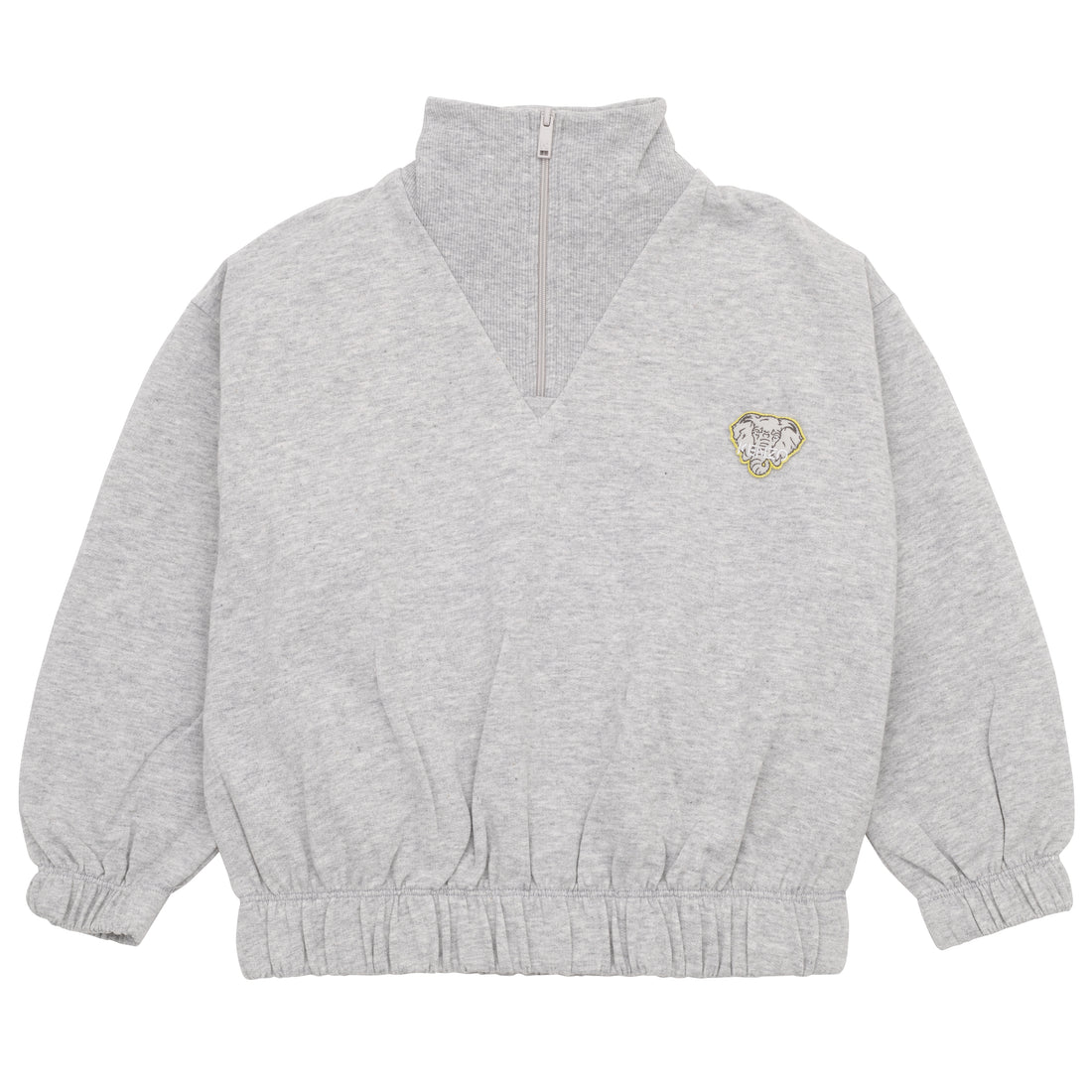 Kenzo Grey Marl Elephant Back Mid Zip Sweatshirt