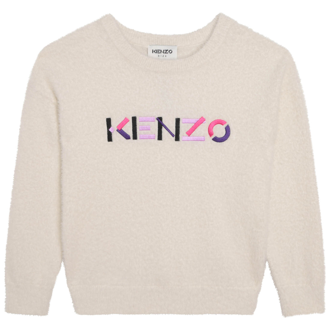 Kenzo Off White Multi Logo Knit Pullover