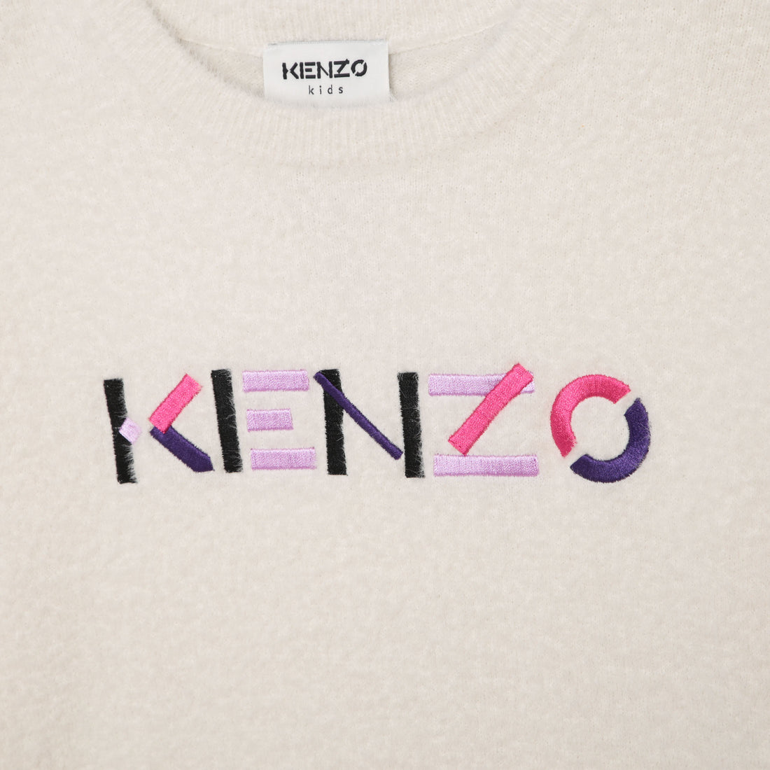 Kenzo Off White Multi Logo Knit Pullover