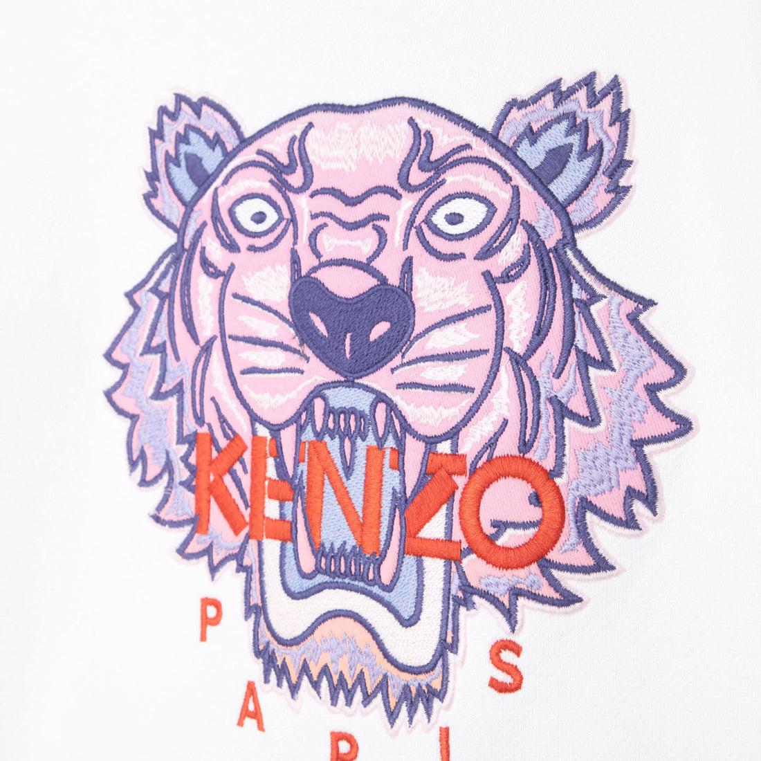 Kenzo White/Purple Basic Tiger Fleece Sweatshirt