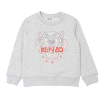 Kenzo Light Grey Basic Tiger Fleece Sweatshirt