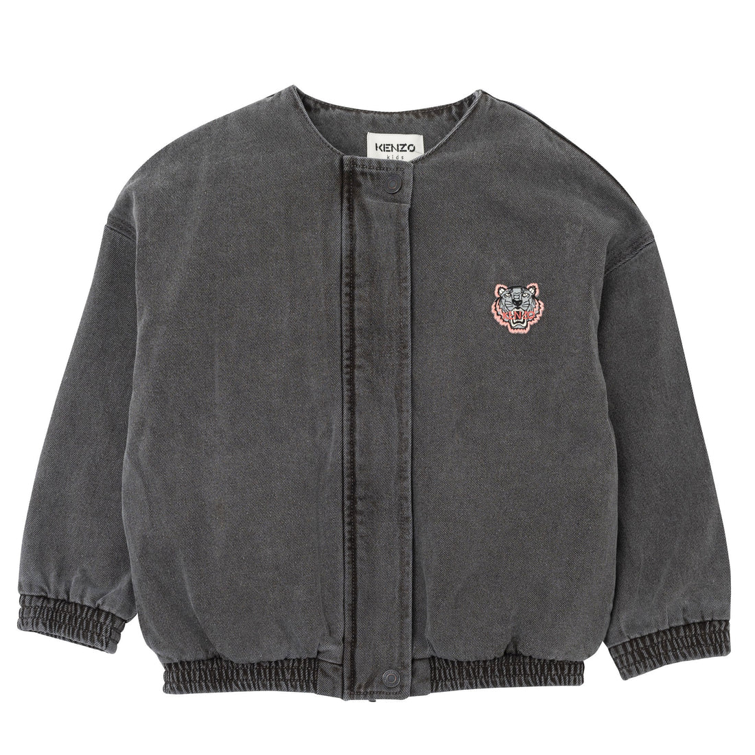 Kenzo Black Denim Tiger Embroidered Jacket