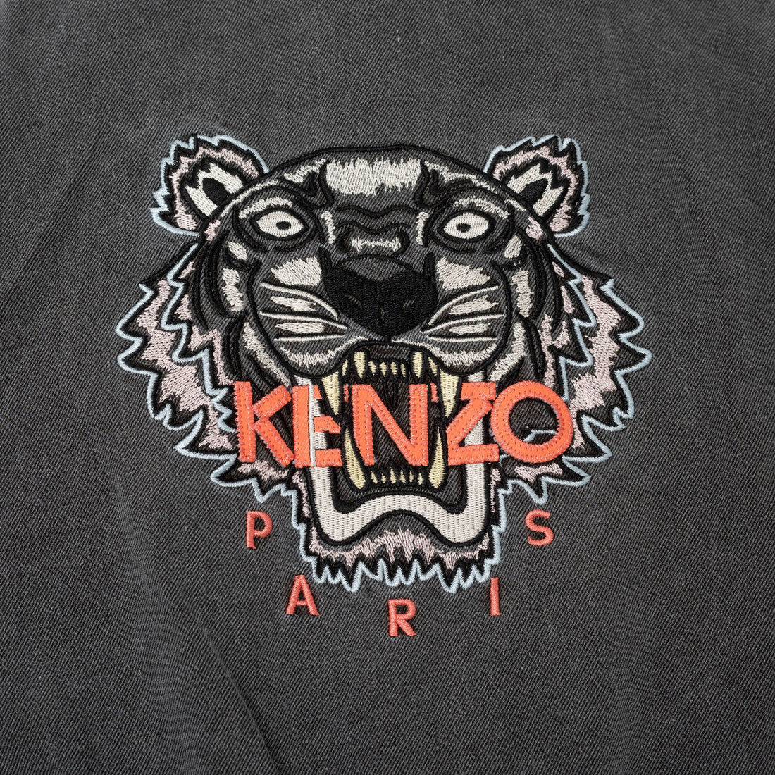 Kenzo Black Denim Tiger Embroidered Jacket