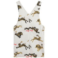Kenzo Off White Dungaree Dress T-Shirt Set