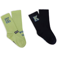 Kenzo Lime Cotton Knit Graphic Socks