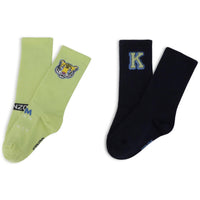 Kenzo Lime Cotton Knit Graphic Socks