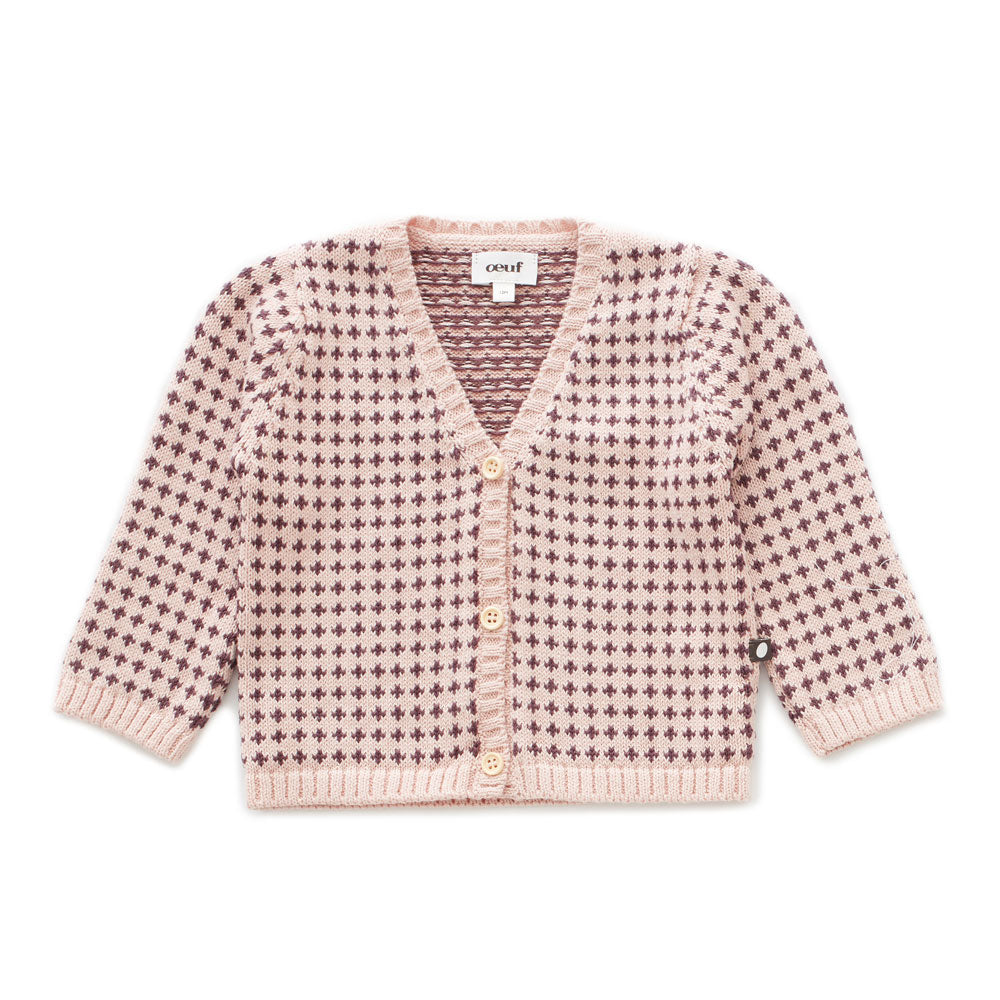 Oeuf Coral Almond/Eggplant Grandpa Cardigan