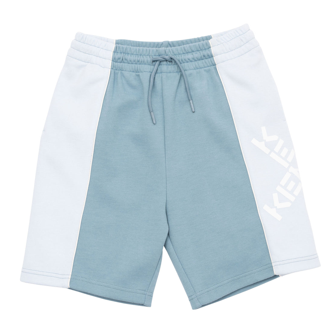 Kenzo Navy Colorblock Criss Cross Logo Fleece Shorts